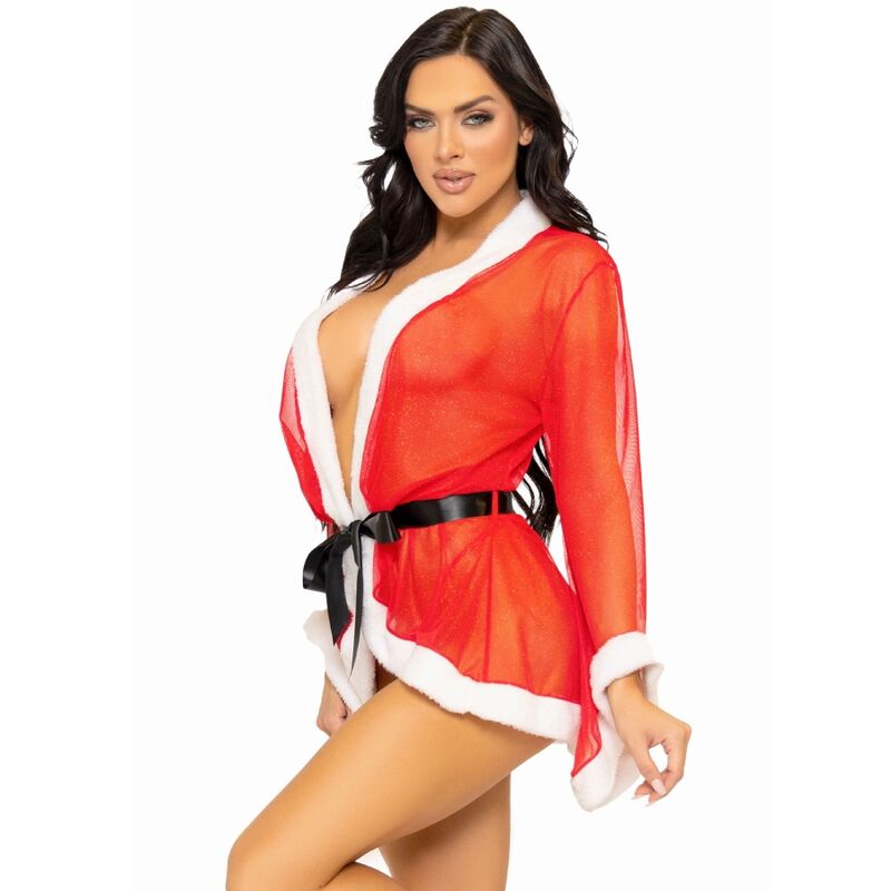 Leg Avenue - Costume Lingerie Sexy Natalizio Da Babbo Natale Rosso M/L