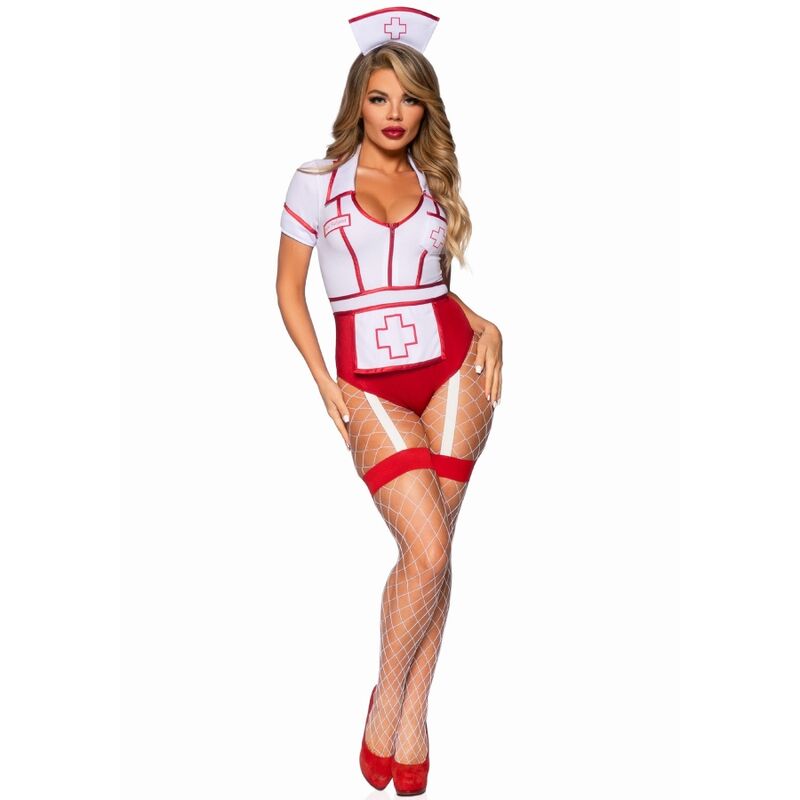 Leg Avenue - Costume Da Infermiera Sexy Rosso/Bianco M