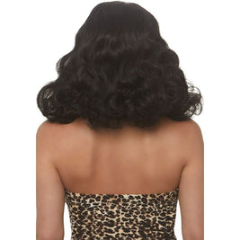 Leg Avenue - Parrucca Retro Riccia Con Frangia Nera Luminiscente