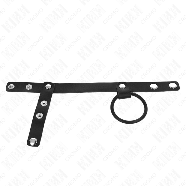 Kink - Anello Per Pene In Silicone 3,8 Cm Con Divisore Per Palle E Cinturino In Pelle 22 X 1,5 Cm