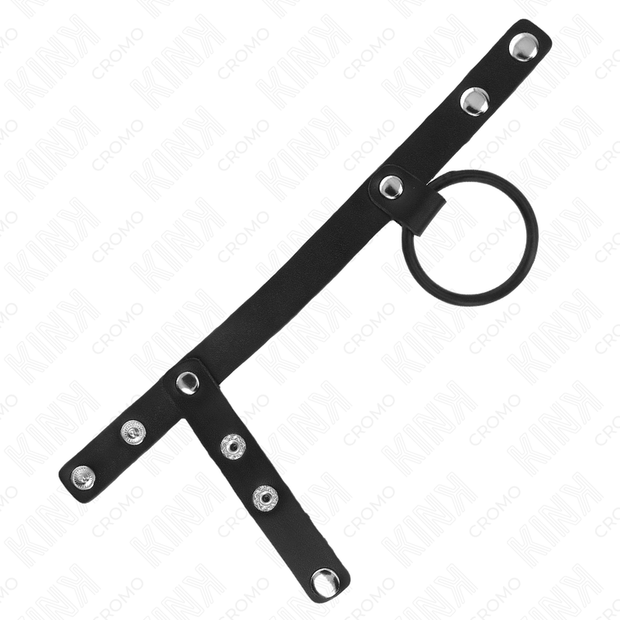 Kink - Anello Per Pene In Silicone 3,8 Cm Con Divisore Per Palle E Cinturino In Pelle 22 X 1,5 Cm