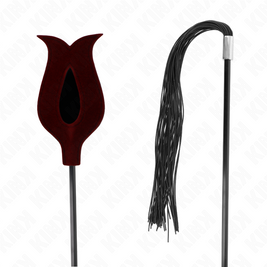 Kink - Frusta Con Nappine In Silicone A Forma Di Rosa 45 Cm