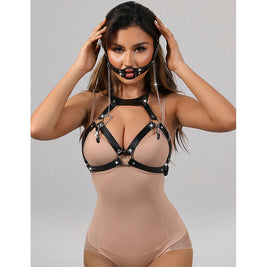 Subblime - 953720 Cinturini In Pelle Bondage Per Il Seno Nero Taglia Unica