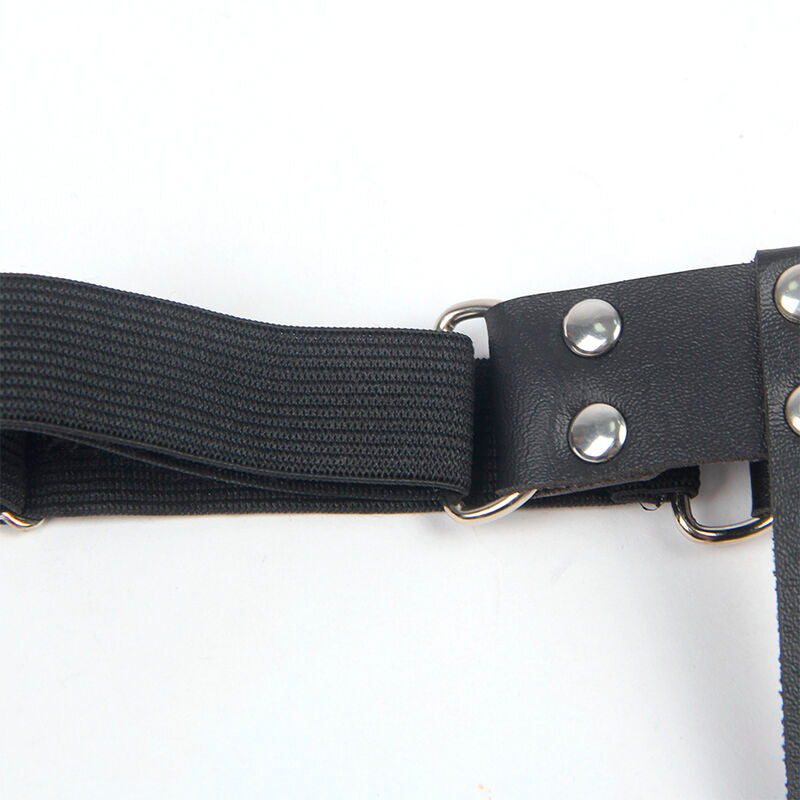 Subblime - 953744 Giarretrella Punk Regolabile In Pelle Nera Taglia Unica