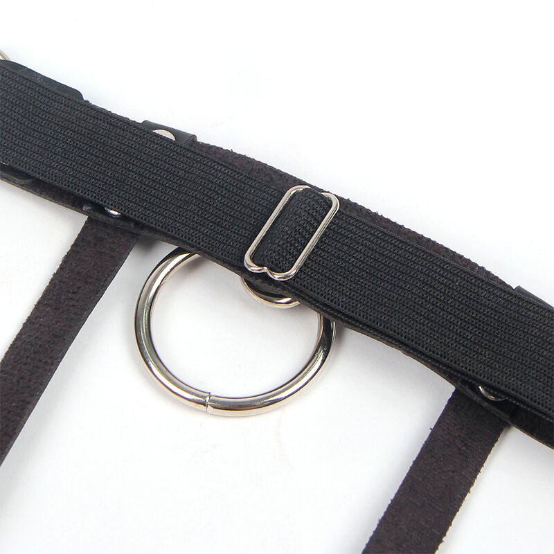 Subblime - 953744 Giarretrella Punk Regolabile In Pelle Nera Taglia Unica