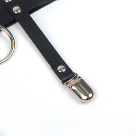 Subblime - 953744 Giarretrella Punk Regolabile In Pelle Nera Taglia Unica