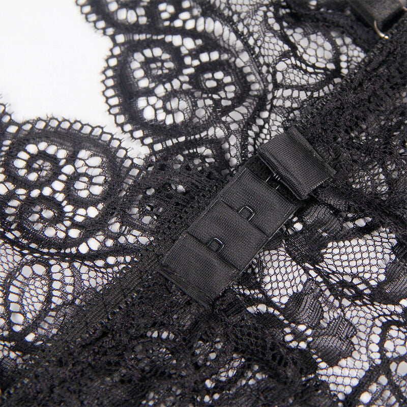 SUBBLIME - 953928 CAMICIA DA NOTTE IN SETA E PIZZO + SLIP NERO L/XL