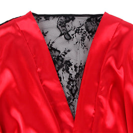 SUBBLIME - 954017 CANOTTIERA CON SCHIENA TRASPARENTE IN PIZZO + PERIZOMA ROSSO/NERO S/M