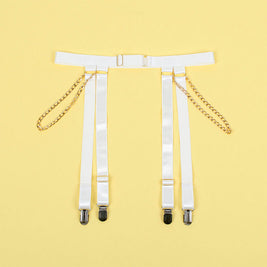 SUBBLIME - 954284 BODY CON CATENE + CINTURA GIACCHE BIANCO S/M