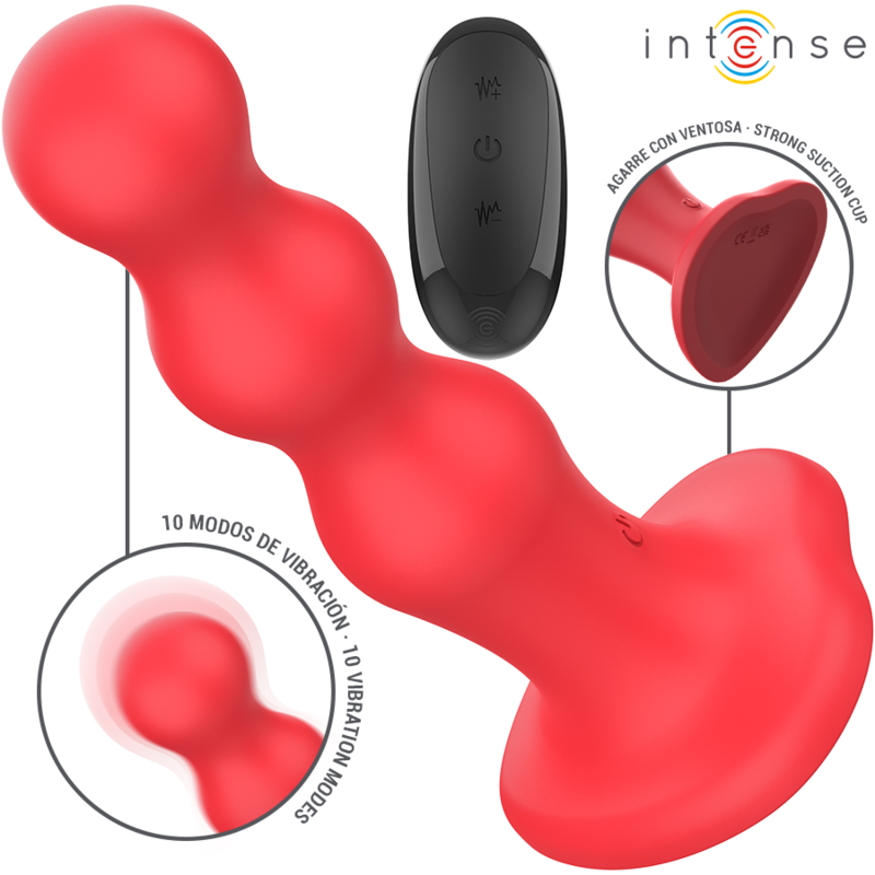 Control Intense Cody Vibratore con Ventosa e Telecomando Rosso