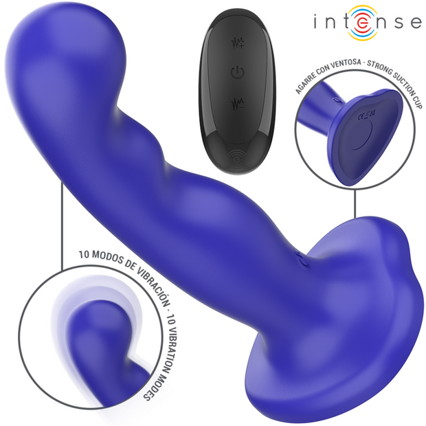 Control Intense Shorty Vibratore con Ventosa e Telecomando Blu