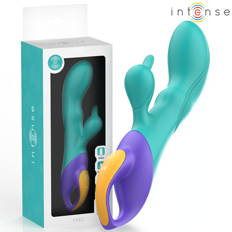 Intense Fred Vibratore Rabbit in Silicone Blu Premium