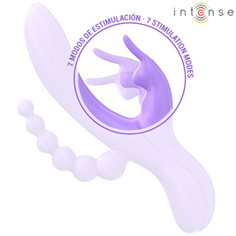 Intenso - Miko Triplo Vibratore Rabbit &Amp; Stimolatore &Amp; Anale 7 Vibrazioni Viola