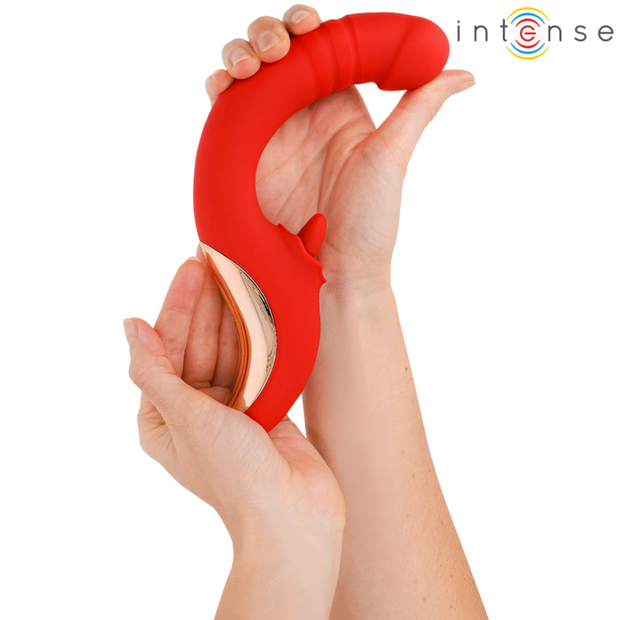Intense Paulina Vibratore a U per Coppia in Silicone Rosso - immagine 2