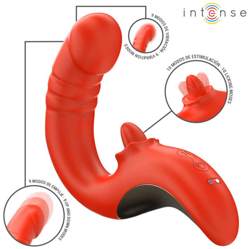 Intense Paulina Vibratore a U per Coppia in Silicone Rosso