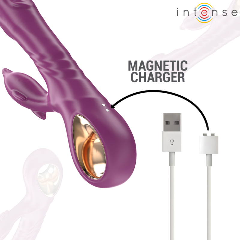 INTENSE - VIBRATORE MULTIFUNZIONE HALLE CON LINGUA STIMOLANTE A DELFINO VIOLA