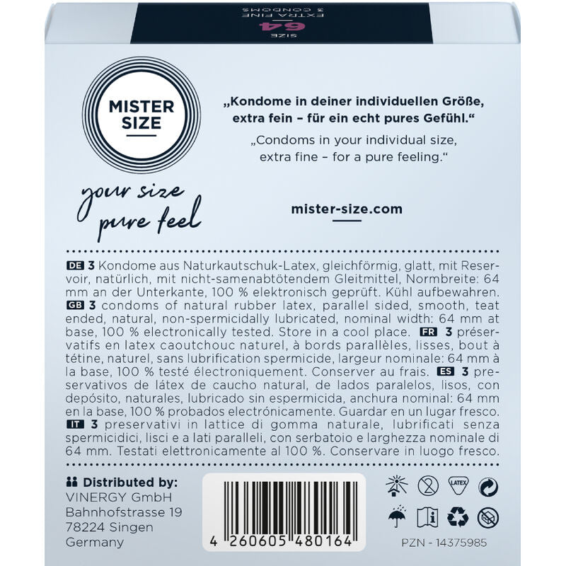 Mister Size - Preservativi Taglia Xxl 64 Mm (3 Unità)
