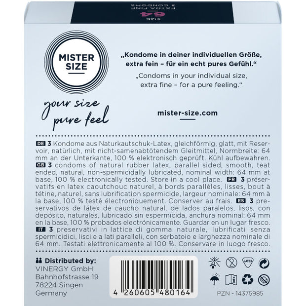 Mister Size - Preservativi Taglia Xxl 64 Mm (3 Unità)