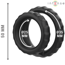 Intense - Dewey Doppio Anello Per Pene In Silicone Modello Nero 2