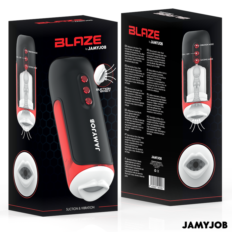 JAMYJOB - BLAZE MASTURBATORE AUTOMATICO PER LA BOCCA 5 MODALITÀ ONDE E VIBRAZIONI STIMOLANTI