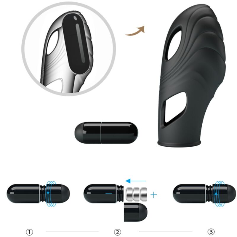 Pretty Love Lich Vibratore da Dito in Silicone Nero Mini - immagine 8