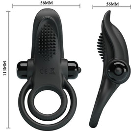 Pretty Love - Doppio Anello Vibrante + Stimolatore Clitorideo 10 Vibrazioni Nero