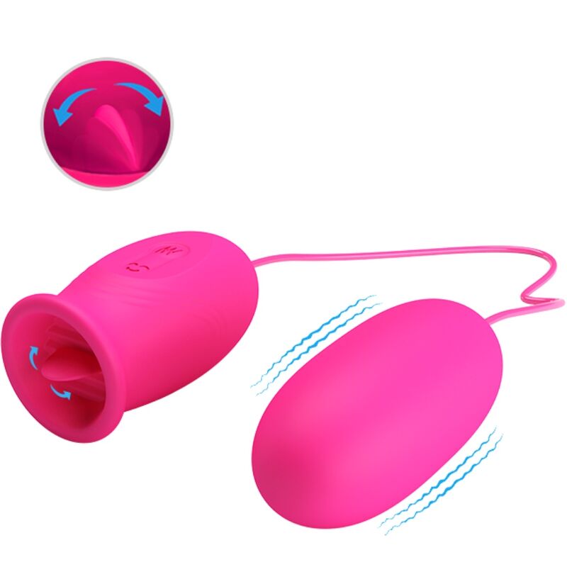 Pretty Love - Uovo Vibrante Margherita + Lingua Stimolante Clitoride Rosa