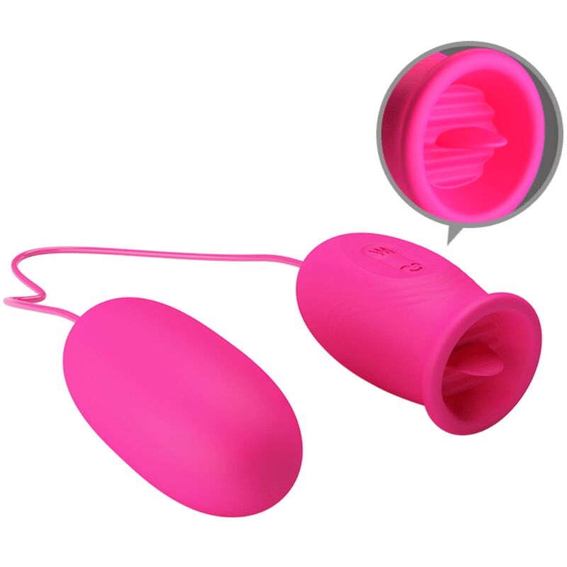 Pretty Love - Uovo Vibrante Margherita + Lingua Stimolante Clitoride Rosa