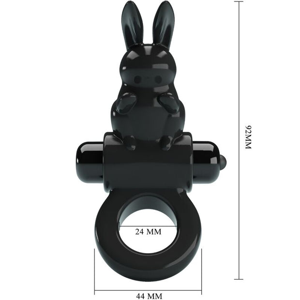 PRETTY LOVE - ANELLO VIBRATORE CONIGLIO ECCITANTE 10 VIBRAZIONI NERO