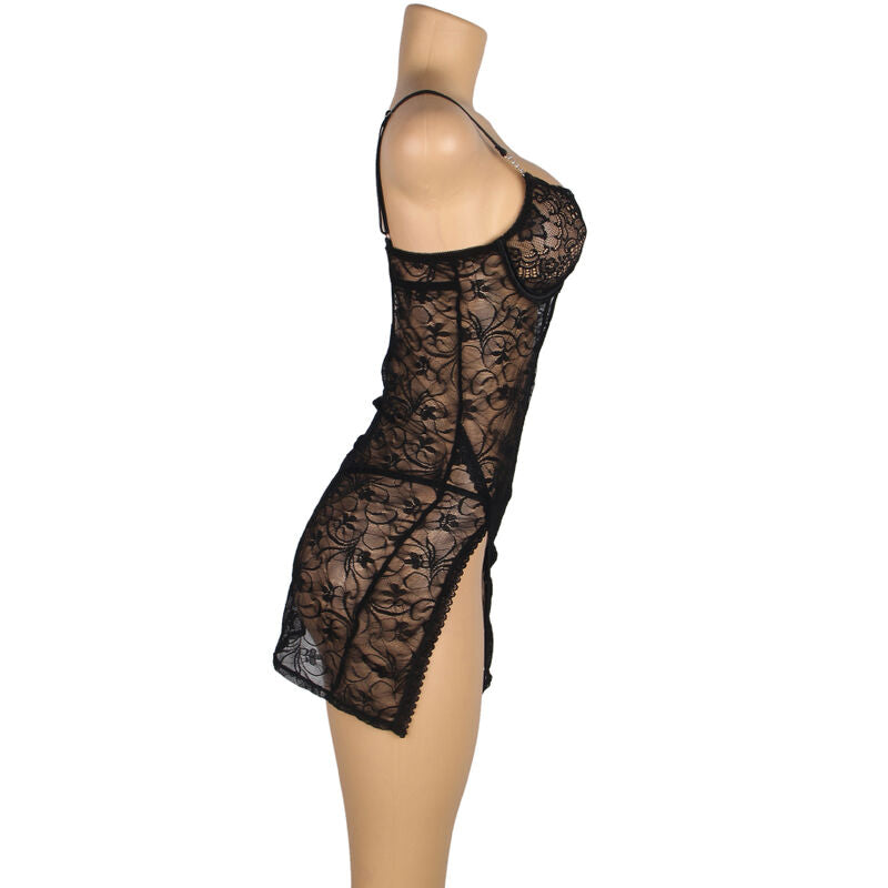 Subblime - 954185 Babydoll In Pizzo Con Spalline Regolabili Nero S/M