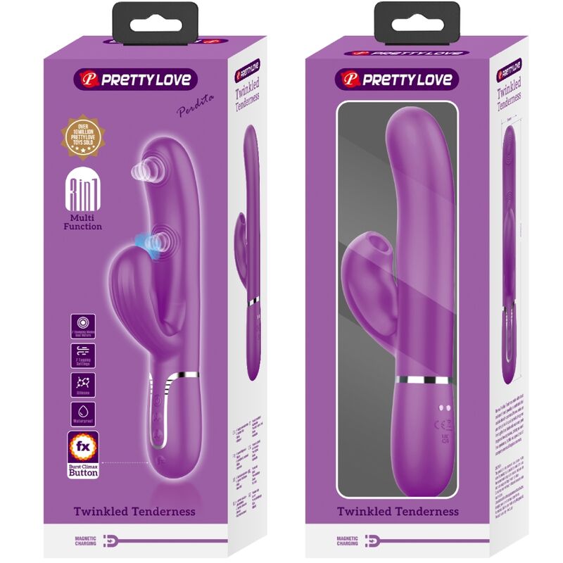 PRETTY LOVE - PERLITA 3 IN 1 VIBRATORE MULTIFUNZIONE CONIGLIO VIOLA