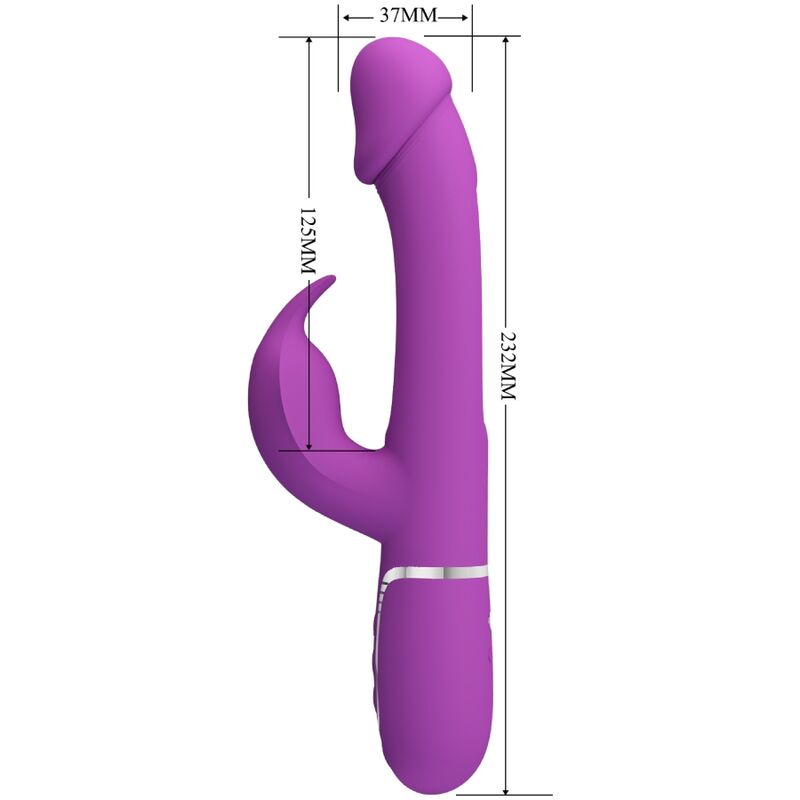 Intense Kampas Vibratore Rabbit 3 in 1 Multifunzione Viola - immagine 5