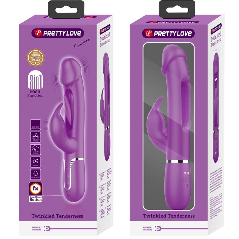 Pretty Love - Kampas 3 In 1 Vibratore Multifunzione Rabbit Viola