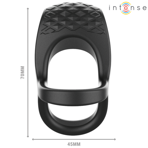 Intenso - Vibratore Alex Doppio Anello Per Pene 10 Vibrazioni Nero