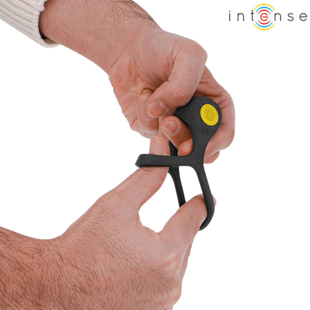 Intenso - Vibratore Alex Doppio Anello Per Pene 10 Vibrazioni Nero