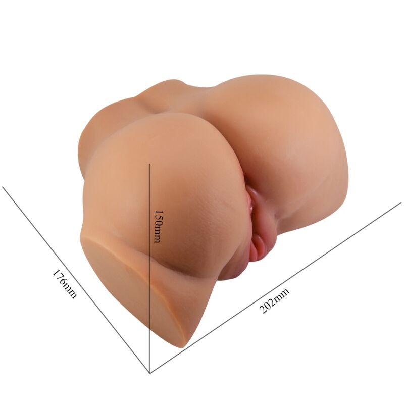 CRAZY BULL - VIBRATORE EMILIA ASS CON VAGINA E ANO REALISTICI CARNE TELECOMANDO