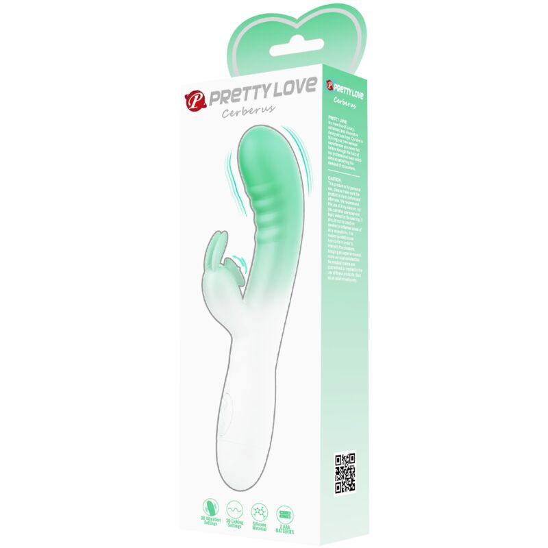 Intense Cerberus Vibratore Rabbit in Silicone Body-Safe Verde - immagine 9