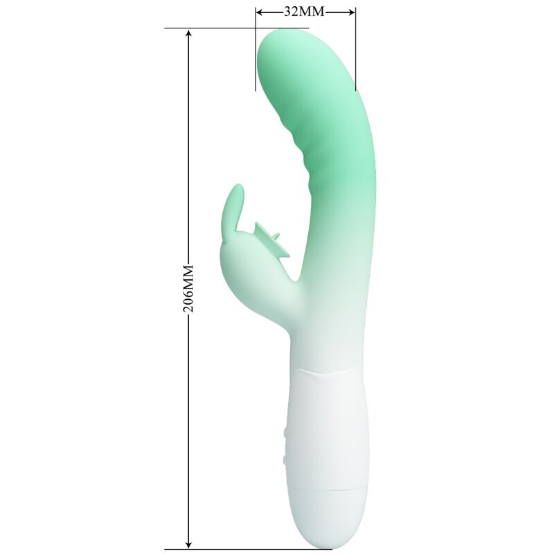 Intense Cerberus Vibratore Rabbit in Silicone Body-Safe Verde - immagine 6