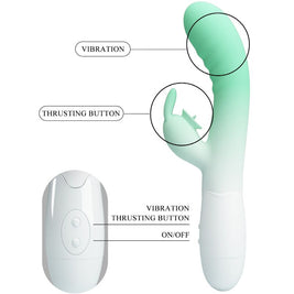 Intense Cerberus Vibratore Rabbit in Silicone Body-Safe Verde - immagine 7
