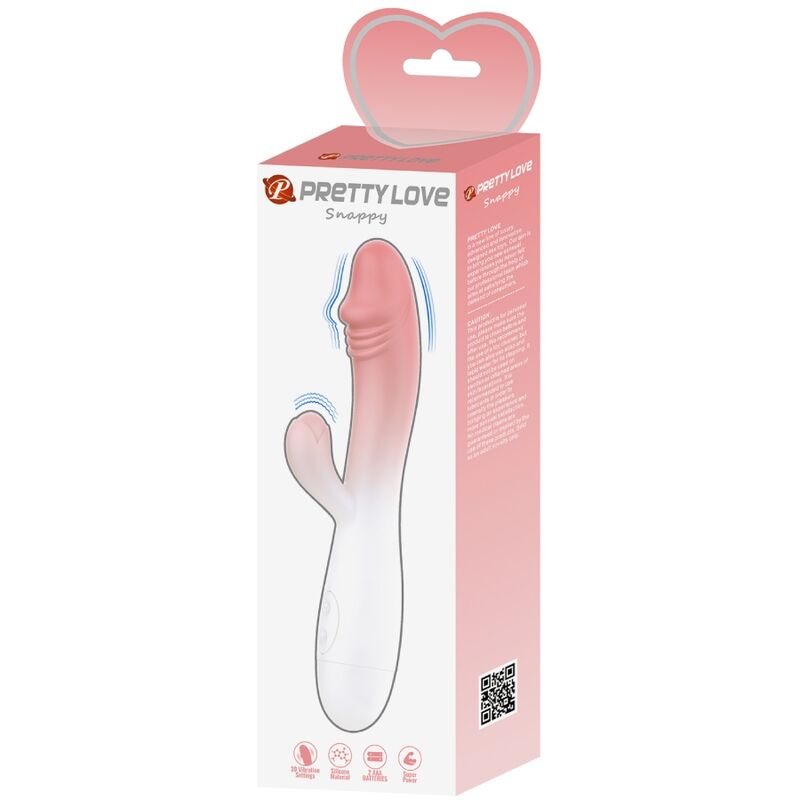 Intense Snappy Rabbit Vibratore Doppio in Silicone Rosa - immagine 7