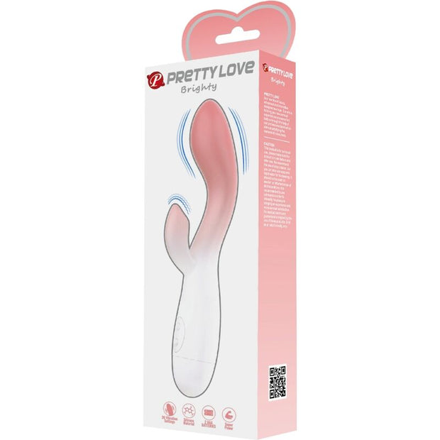 PRETTY LOVE - VIBRATORE PUNTO G LUMINOSO + STIMOLATORE CLITORIDEO 30 VIBRAZIONI ROSA