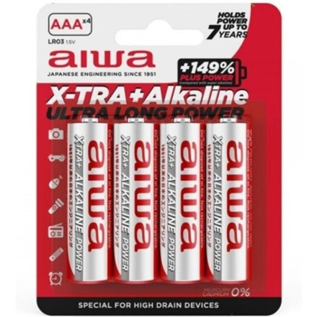 AIWA - BATTERIA ALCALINA X-TRA AAA LR03 BLISTER*4