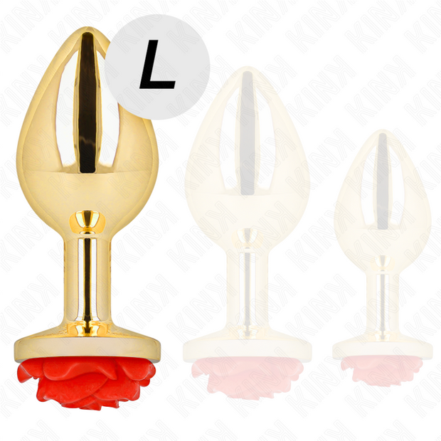 Kink - Plug Anale Oro Rosa Rosso Taglia L