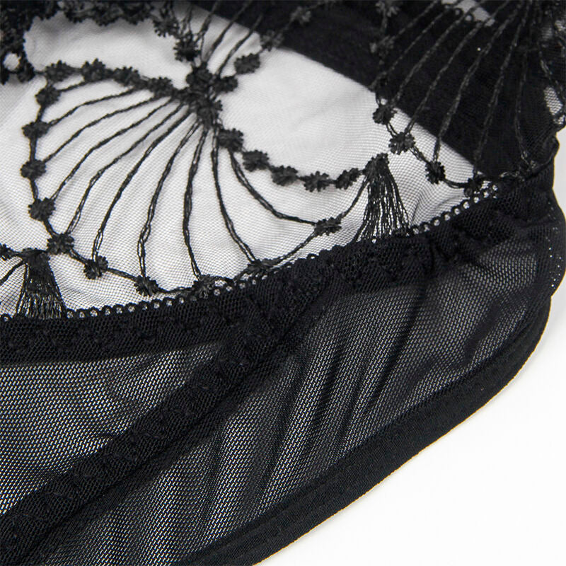 Subblime - 955229 Body Trasparente Con Pizzo Cavo Nero L/Xl
