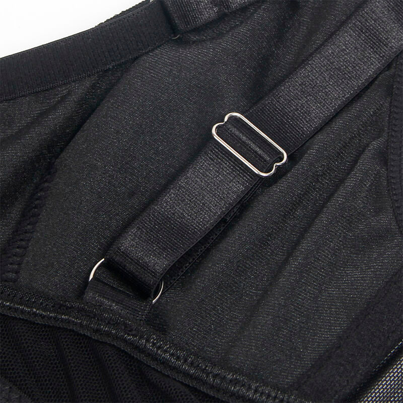 SUBBLIME - 955243 REGGISENO BONDAGE NERO CON GIARRETTIERA L/XL