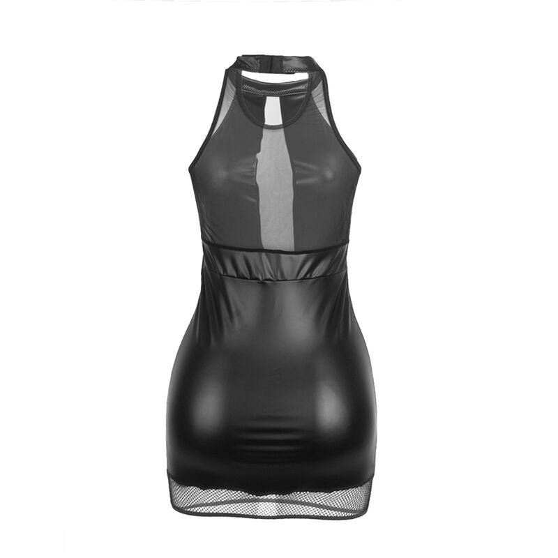 SUBBLIME - 955489 ABITO CON SCOLLO ALTO E TRASPARENZE NERO L/XL