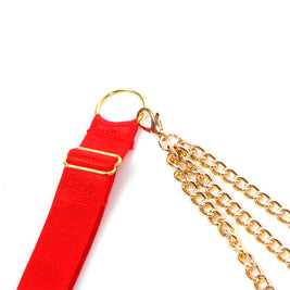 SUBBLIME - 955519 COMPLETO REGGISENO CON CATENE E CUORE IN RETE ROSSO S/M