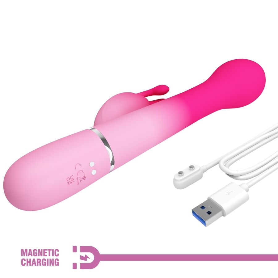 PRETTY LOVE - DEJON 3 IN 1 MULTIFUNZIONE VIBRATORE CONIGLIO ROSA