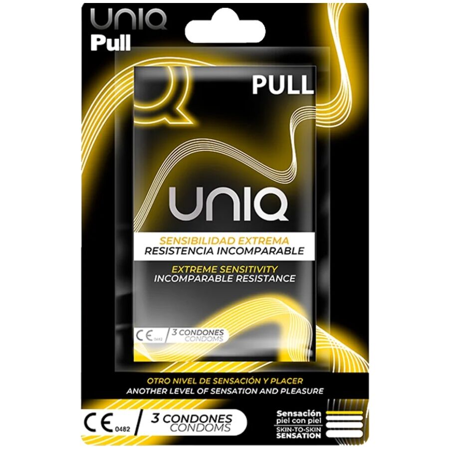 Uniq Preservativi Senza Lattice con Strisce 3 Unità Body-Safe