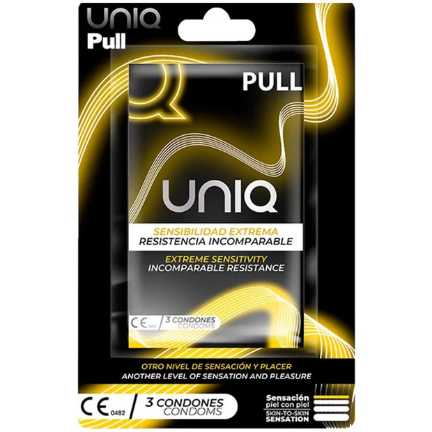 Uniq Preservativi Senza Lattice con Strisce 3 Unità Body-Safe